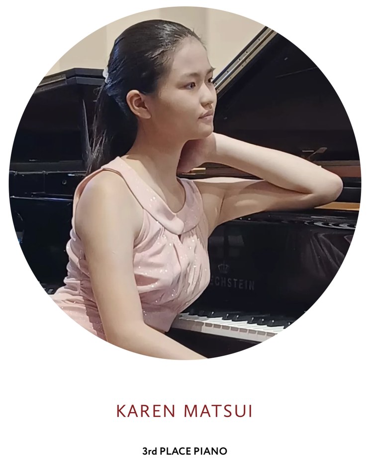 Karen Matsui, Third Place Piano in the Senior Division of the 2026 Silicon Valley Open Doors Music Concerto Competition