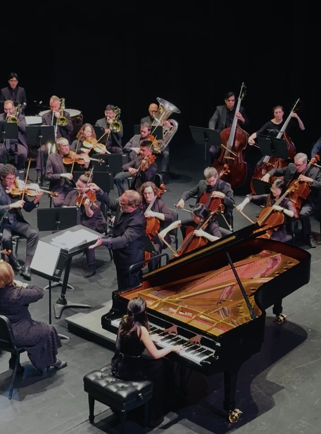 Meining Wu with the Central Texas Philharmonic and conductor Stefan Sanders