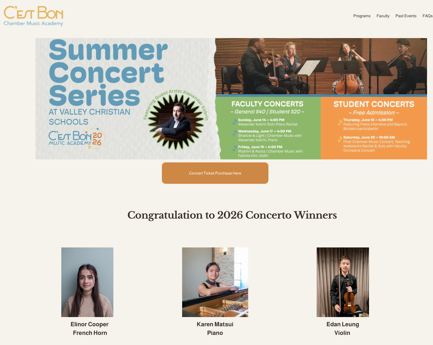 Karen Matsui &mdash; C'est Bon Chamber Music Academy 2026 Concerto Competition Winner